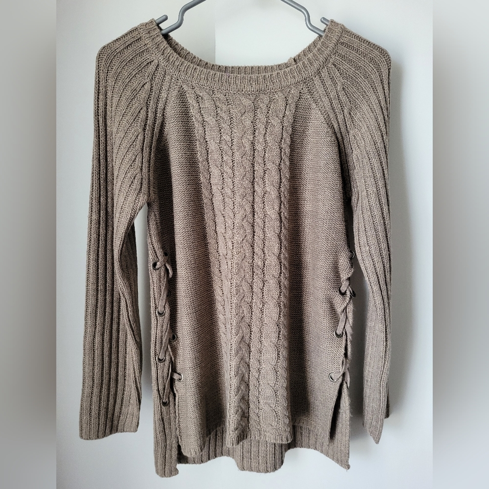 Brown Sweater with lace up side
